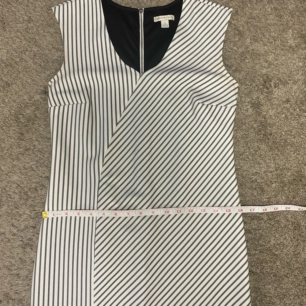 Cato A-Line Sleeveless Striped Dress Women’s Size 2 With Front Slit - Picture 9 of 9